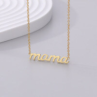 wholesale 925 Sterling Silver Mama Letter Necklace Women's Mother's Day Gift Ins。-A2553-Gold 925 Silver