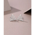 wholesale 925 Sterling Silver Triangle Celtic Knot Earrings for Women, Cross Dangle Hollow Out Autumn Winter Earrings-0-0