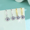 Metal Ear Hooks, Summer Women's Minimalist Fashion Moissanite Stud Earrings-0-0