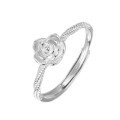 wholesale Silver S999 Maker Rose Open Ring for Women, Small and Unique Design, Sweet and Elegant, High-End Minimalist Hand Jewelry-0-4