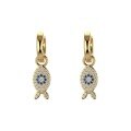 wholesale S925 Sterling Silver Cross-Border Hit Small Fish Design Blue Zircon Inlaid Women's Earrings Advanced Understated Luxury Wholesale-0-6