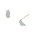 wholesale S925 silver plated with 14k gold, natural gemstone earrings, spring vintage style aquamarine earrings by Dunli Jewelry-0-4