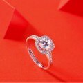 925 Silver Moissanite Classic Four-Prong Square Setting Ring-0-2