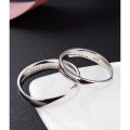 wholesale S925 Sterling Silver Korean Fashion Ring Set with Zirconia, Minimalist Creative Adjustable Couple's Open Ring Pair-0-1