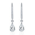wholesale S925 Sterling Silver Gold Plated 1 Carat Pear Shape Earrings with Full Moissanite, Amazon Best Seller-0-4