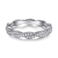 wholesale 925 Sterling Silver Women's Twist Love Eternal Full Diamond Ring Body Jewelry Source Manufacturer Zircon-0-0