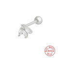 wholesale S925 Sterling Silver Marquise Diamond Petal Piercing Thread Ear Stud for Women,INS。-0-4