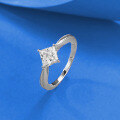 wholesale S925 silver new mini 5*5mm princess-cut diamond ring band wedding matching ring for women-0-2