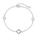 wholesale S925 Silver Four-Leaf Clover Bracelet for Women, Versatile and High-End, Small Luxury Style Four-Flower Silver Hand Jewelry-0-20
