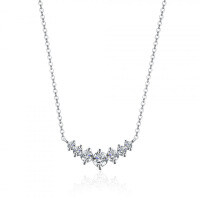 S925 Sterling Silver Moissanite V-Necklace Pendant for Women-1.6 carats (set with moissanite)  925 silver