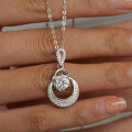 Sterling Silver 1-Carat Moissanite Star Moon Pendant Necklace-0-2