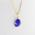 wholesale Metal material first: new minimalist commuting natural lapis lazuli white crystal irregular fashion advanced necklace for women-0-1