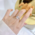 wholesale S925 Sterling Silver New Simulated High Carbon Diamond Luxury Halo 7*10mm Pear Shape Drop Ring-0-3