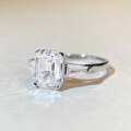 wholesale S925 Sterling Silver 4ct Emerald Cut Moissanite Ring Wholesale Large Carat-0-1