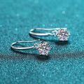 S925 Sterling Silver 6-Claw Moissanite Earrings, 05ct, Premium Hypoallergenic-0-1