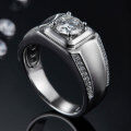 wholesale 925 Silver Men's Ring Moissanite GRA Certificate European and American Stylish Ring Men's Pure Silver Bestseller-0-3