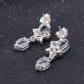 wholesale S925 Silver Luxury Designer Gemstone Earrings for Banquets with High-End Feel, Natural Topaz Earrings-0-2