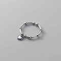 wholesale S925 Sterling Silver Retro Ring Women's Korean Style Personality Thai Silver Geometric Heart Light Bead Openable Hand Jewelry-0-1