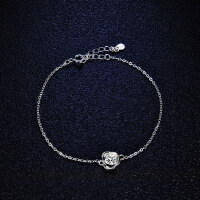 925 Silver Moissanite Clover Simple Women's Bracelet, Live Stream Hit Direct from Manufacturer-50-point Moissanite  925 Silver