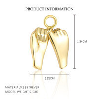 wholesale 925 Sterling Silver Cute Resin Drop Earrings for Women, French-style Pendant, Light Luxury Design-A4159-Gold/Pendant 925 Silver