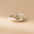 wholesale 999 Silver Nalan Fresh Sweet Ins Style Small and Unique Design Diamond Cut Hammered Texture Ring R02786-0-2