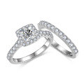 wholesale Metal material first: 08ct Princess Cut Moissanite Bridal Set Stackable Engagement Ring for Women, Amazon eBay Best Seller-0-4