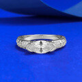 wholesale S925 Silver Inlaid 5*10mm Marquise Minimalist Daily Ins-Style Ring for Women-0-0