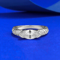 wholesale S925 Silver Inlaid 5*10mm Marquise Minimalist Daily Ins-Style Ring for Women-R1406 White Diamond Marquise Ring Size 9