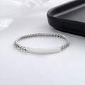 wholesale S925 Sterling Silver Minimalist Smooth Square Tube Bolt Clasp Connected Couple Bracelet in Ins Korean Style-0-0