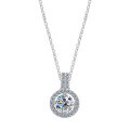 Sterling Silver Moissanite Plum Blossom Pendant Necklace-0-3