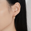 Rose Gold Plated S925 Silver Heart Moissanite Stud Earrings-0-2
