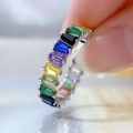 wholesale S925 Sterling Silver New European and American Cross-border Ring Colorful Zircon Full Diamond Fashion Wholesale Ring for Women-0-2