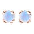 wholesale 18k Gold Earrings High-end Elegant Natural Creamy Blue Moonstone Rose Gold Earrings 9/10/14k Gold Jewelry-0-4
