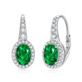 Sterling Silver Ear Hooks with Zircon and Pink Diamond, Clearance Sale with Free Shipping-0-7