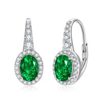 Sterling Silver Ear Hooks with Zircon and Pink Diamond, Clearance Sale with Free Shipping.-Model M [Clearance Sale with Free Shipping]  925 Silver