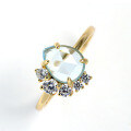 wholesale S925 gold-plated silver with natural topaz, Dunli elegant and minimalist design-0-0