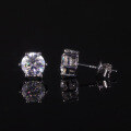 wholesale S925 Sterling Silver 05-2 Carat Rainbow Moissanite Stud Earrings for Versatile Daily Wear-0-5
