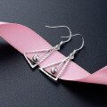 wholesale Metal S925 silver fashion triangle earrings, Korean new style simple creative fresh and elegant trendy women's earrings wholesale-0-3