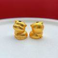 wholesale Gold-plated 925 ancient silver fine craftsmanship cat paw crouching cat lucky bead spacer accessory DIY handmade bead stringing-0-2