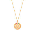 S925 Silver Eight Treasures Compass Pendant Round Necklace-0-3