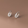 wholesale S925 full diamond letter U ear clasp Korean version minimalist petite horseshoe summer elegant earrings M01081-0-3