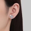 wholesale S925 sterling silver cross-border wholesale small windmill moissanite earrings, high-end women's jewelry ear studs-0-1