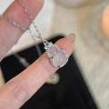 wholesale S925 Sterling Silver Mini Bow Knot Gourd Pendant Necklace, New Chinese Style Chalcedony Luck Pendant, Unique Design Collarbone Chain-0-5