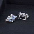 wholesale S925 Silver Natural Topaz Earrings, European and American Vintage Style, Unique Crystal Gemstone Ear Drops-0-3