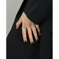 wholesale S925 Sterling Silver JL160 Original Design Minimalist Irregular Surface Textured Openwork Adjustable Ring for Women-0-2