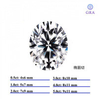 Moissanite D Color VVS Custom Cuts 0.5-3Ct GRA Factory Direct Wuzhou-Oval shape + certificate  0.5CT