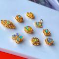 wholesale S925 Gold-Plated Silver with Inlaid Natural Opal DIY Bracelet Necklace Accessory Pendant Original Jewelry-0-3