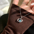 wholesale 925 Sterling Silver Yaxi Original Moonstone Planet Necklace for Women, Celestial Elements, Ins Style, Light Luxury High-End Pendant Necklace-0-0