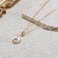 wholesale S925 Sterling Silver 14K Necklace with OT Clasp and Natural Baroque Pearl Necklace, Factory Direct-0-3