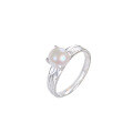 wholesale 925 Sterling Silver Freshwater Pearl Ring Women Ins Minimalist Style Niche High-End Sense Temperament Elegant Light Luxury Band-0-4